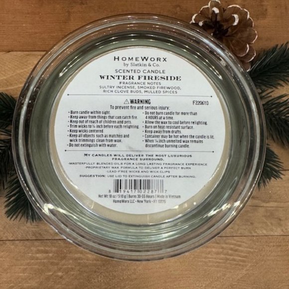 HomeWorx by Slatkin & Co Winter Fireside 18oz 4 Wick Candle - Picture 4 of 4